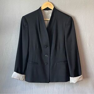 Camilla Platinum Black Wool Blend Tailored Blazer Size 8